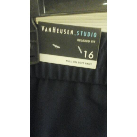 VanHeusen Studio dress pants, women's sz 16, polyester, Blue Classy Chic NWT $78 - Picture 3 of 7